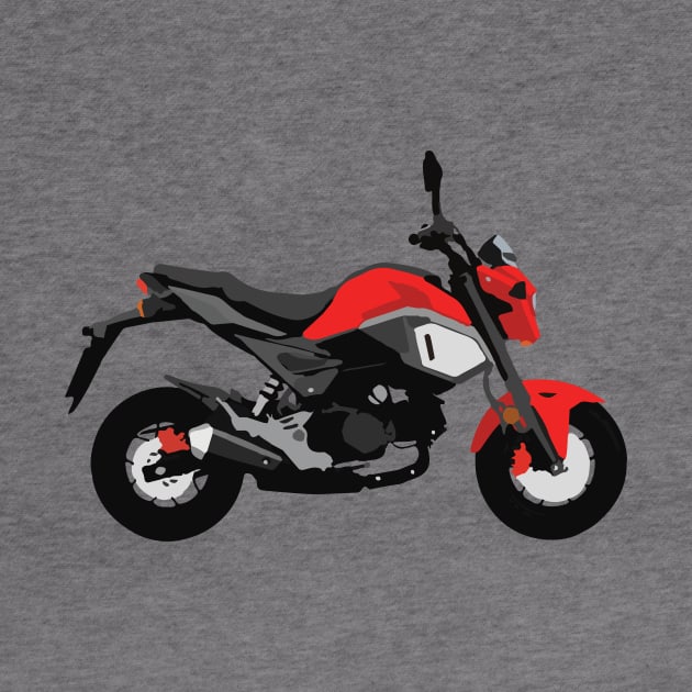 Motorcycle Honda Grom Orange 2020 Cherry Red by WiredDesigns